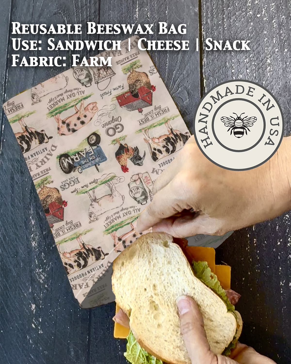 Snack | Beeswaxed Bag-Multiple Patterns