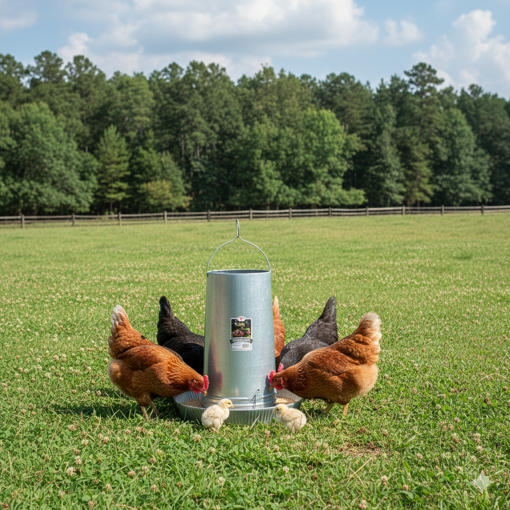 Little Giant 40-Lb Hanging Poultry Feeder - Galvanized Steel