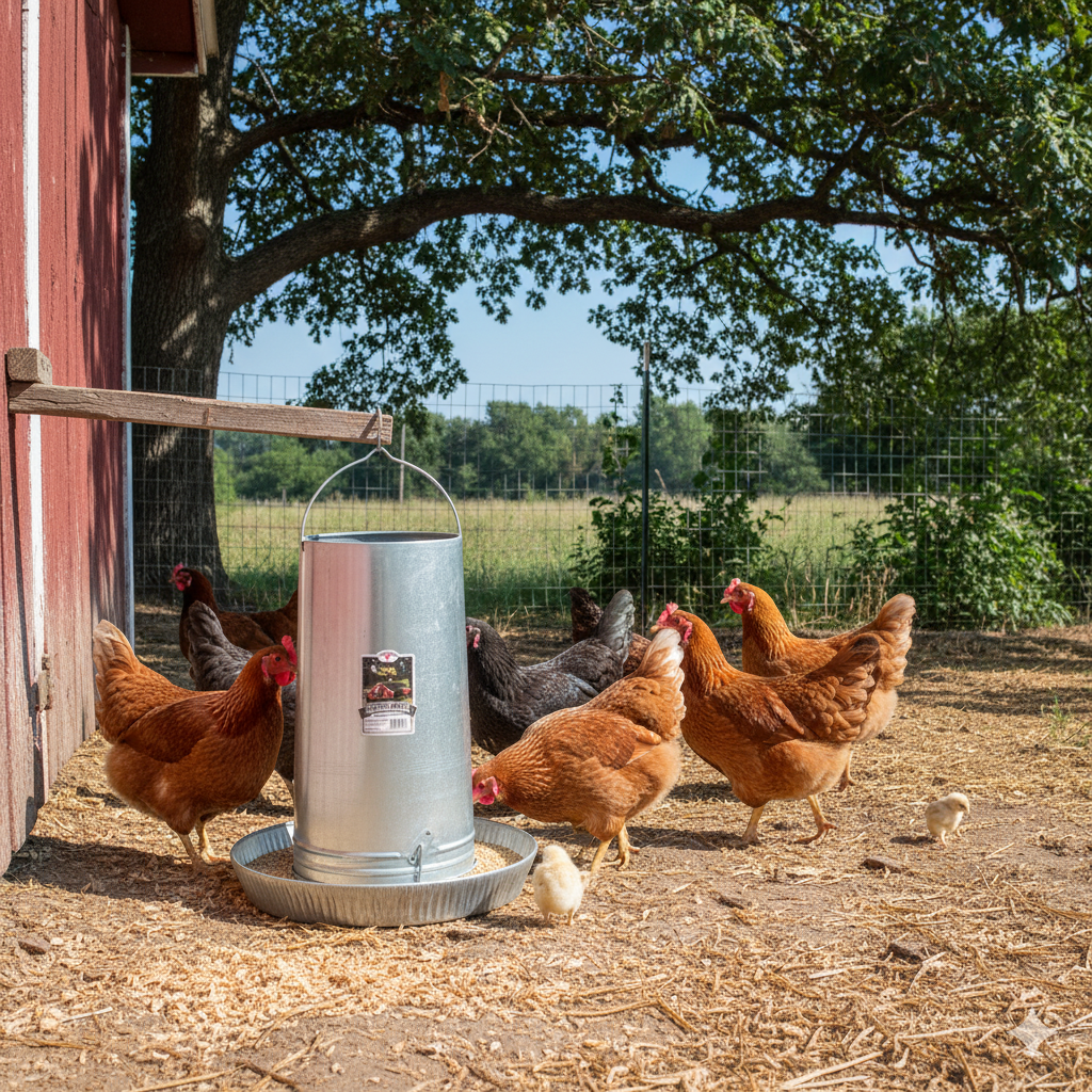Little Giant 40-Lb Hanging Poultry Feeder - Galvanized Steel