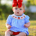 Farm Smocking Embroidered Girls Outfit - 100% Cotton