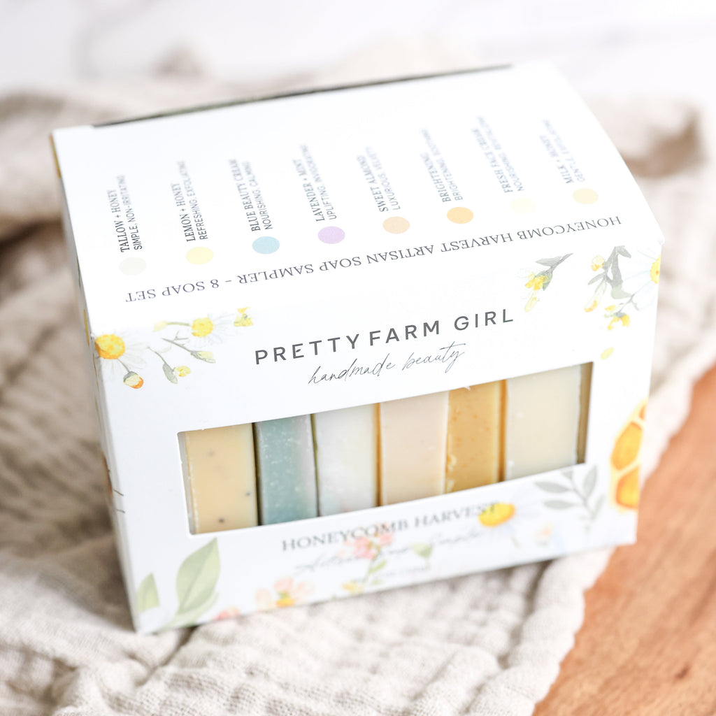 Honeycomb Harvest Goat Milk & Tallow Soap Sampler - 8 Handcrafted Bars