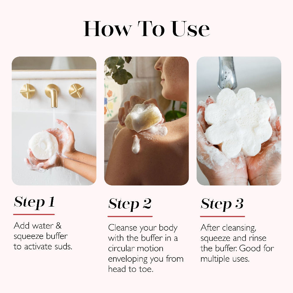 Peony Flower Spongette - Body Wash Infused Buffer