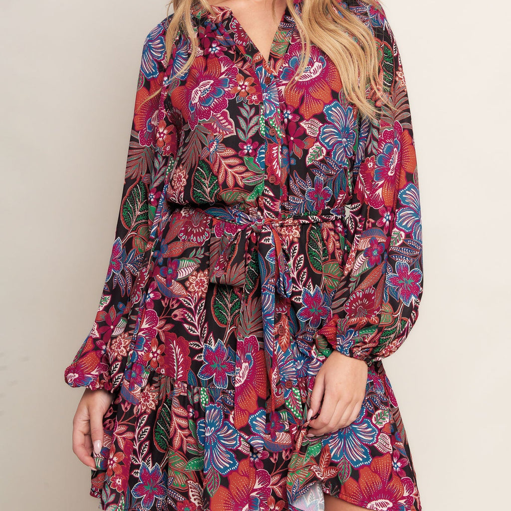 FLORAL BLISS WOVEN MINI DRESS