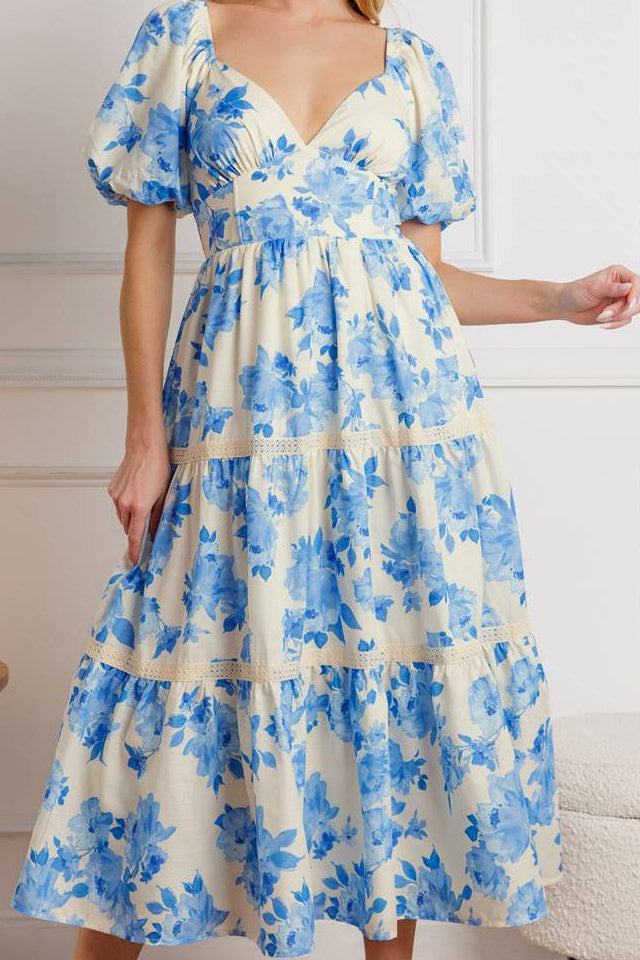 BLOOMING DAY WOVEN MIDI DRESS