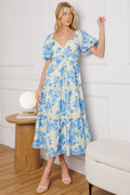 BLOOMING DAY WOVEN MIDI DRESS