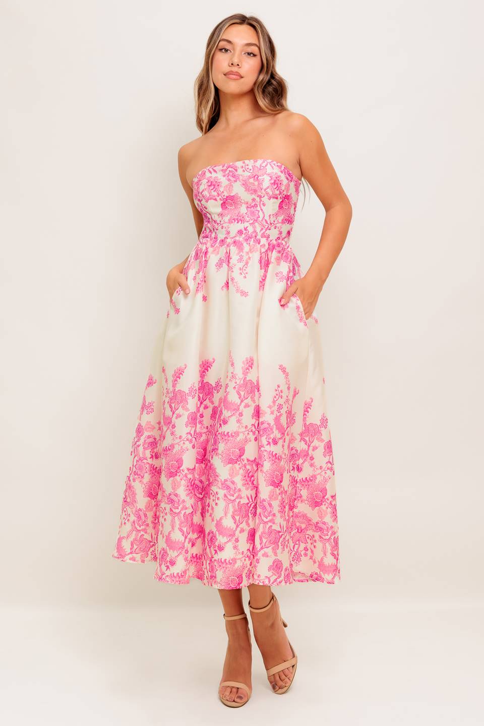 COCO LOCOS WOVEN MIDI DRESS