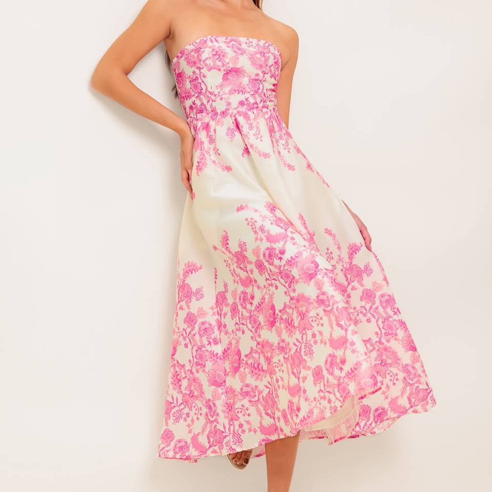 COCO LOCOS WOVEN MIDI DRESS