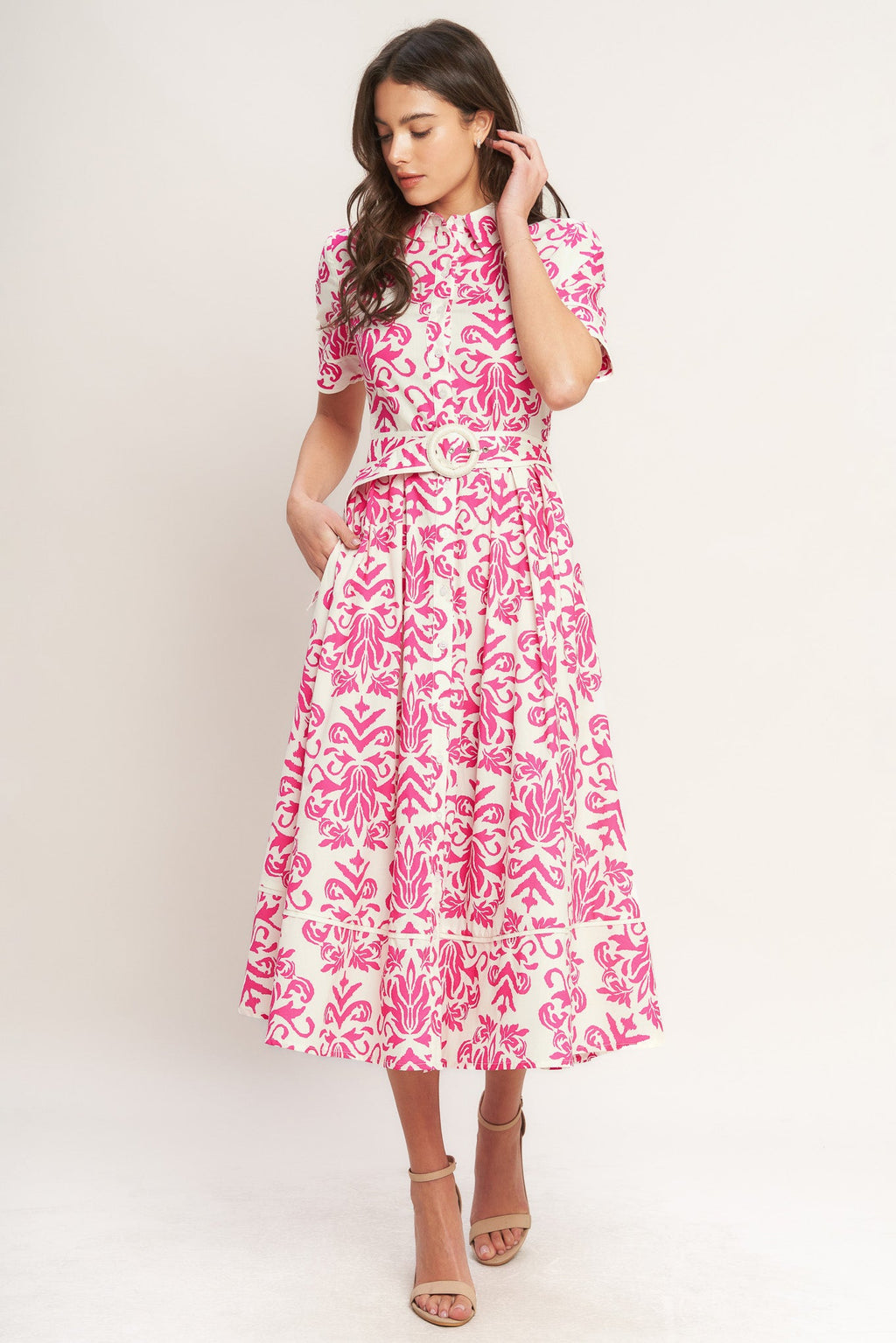 Festa Blossom Woven Midi Shirt Dress