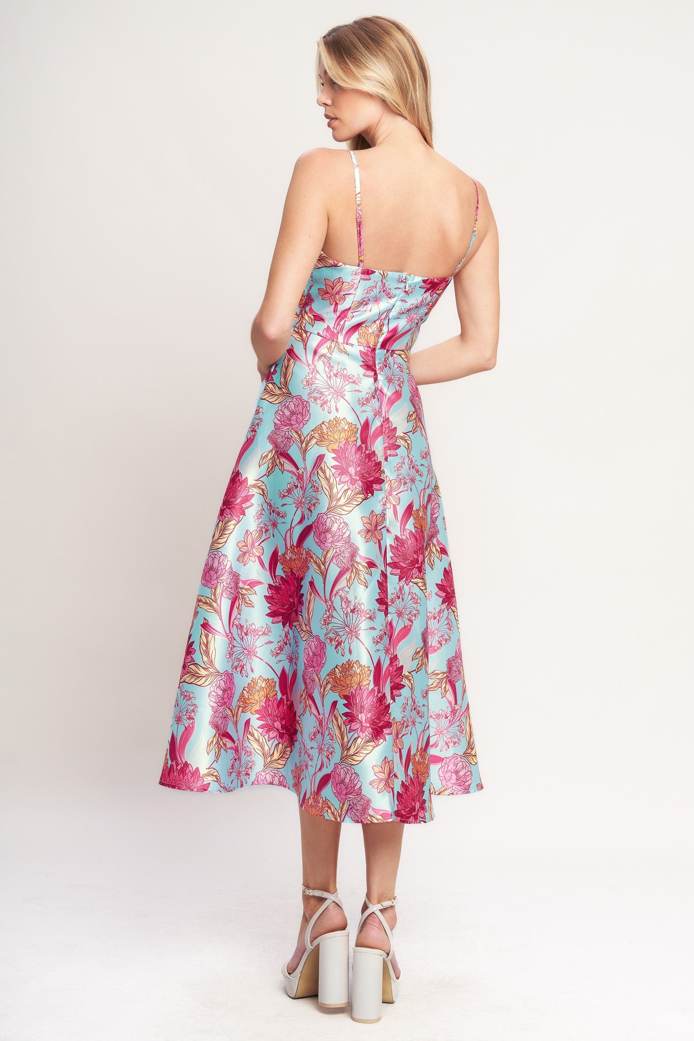 Elevated Garden Woven Midi Dress with Circle Skirt
