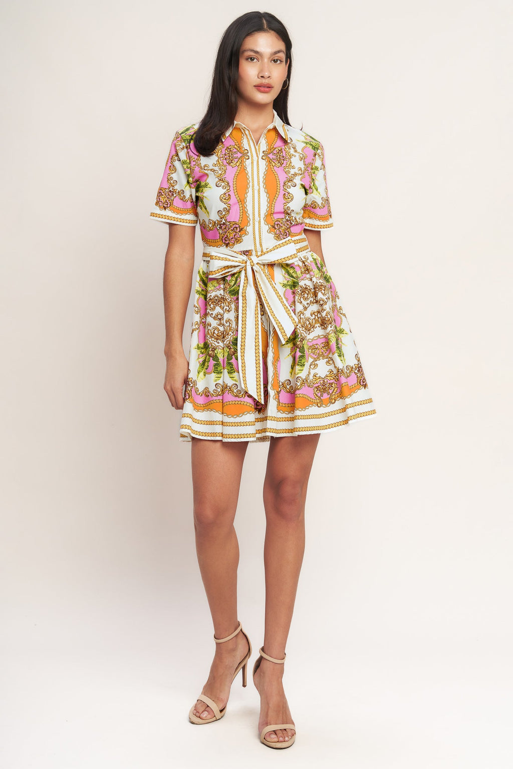 Love At First Sight Woven Mini Shirt Dress