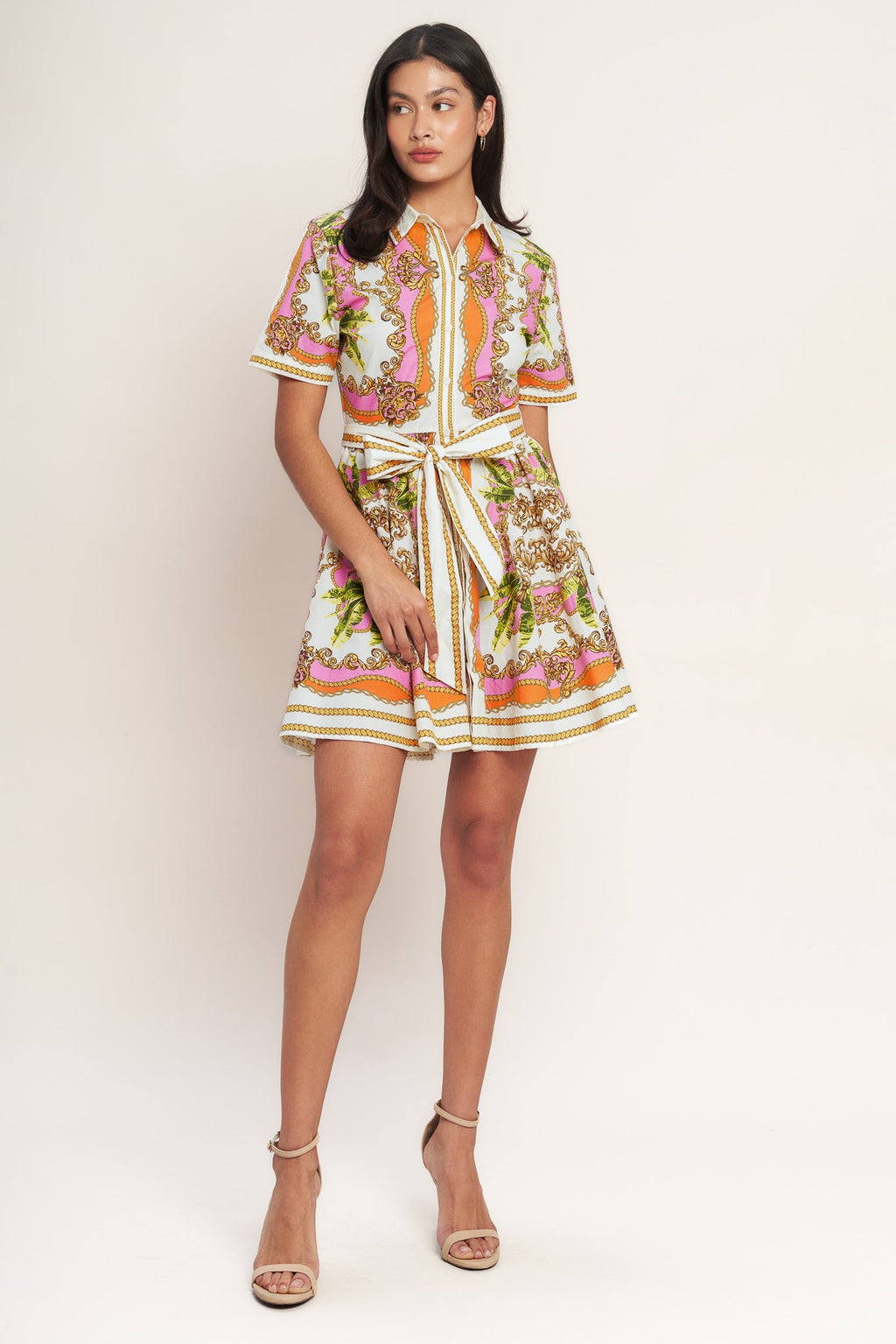 Love At First Sight Woven Mini Shirt Dress