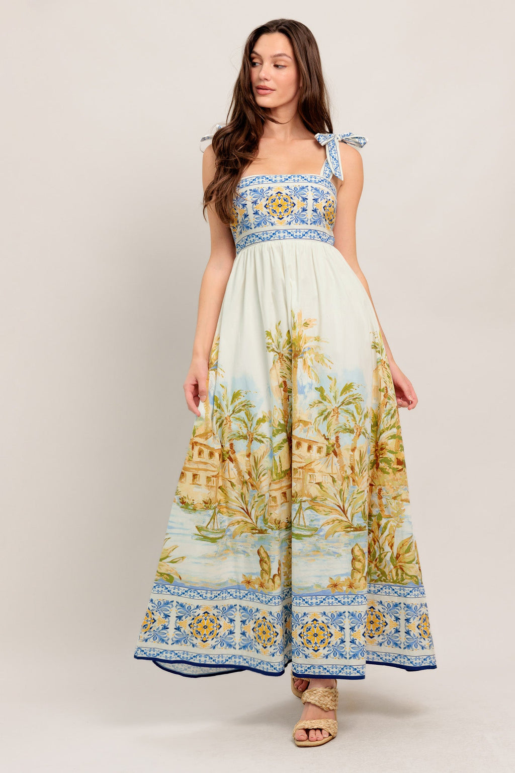 POSTCARD PERFECT WOVEN MAXI DRESS