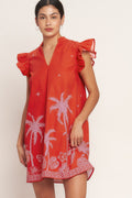 Island State of Mind Woven Mini Dress - Tomato Red
