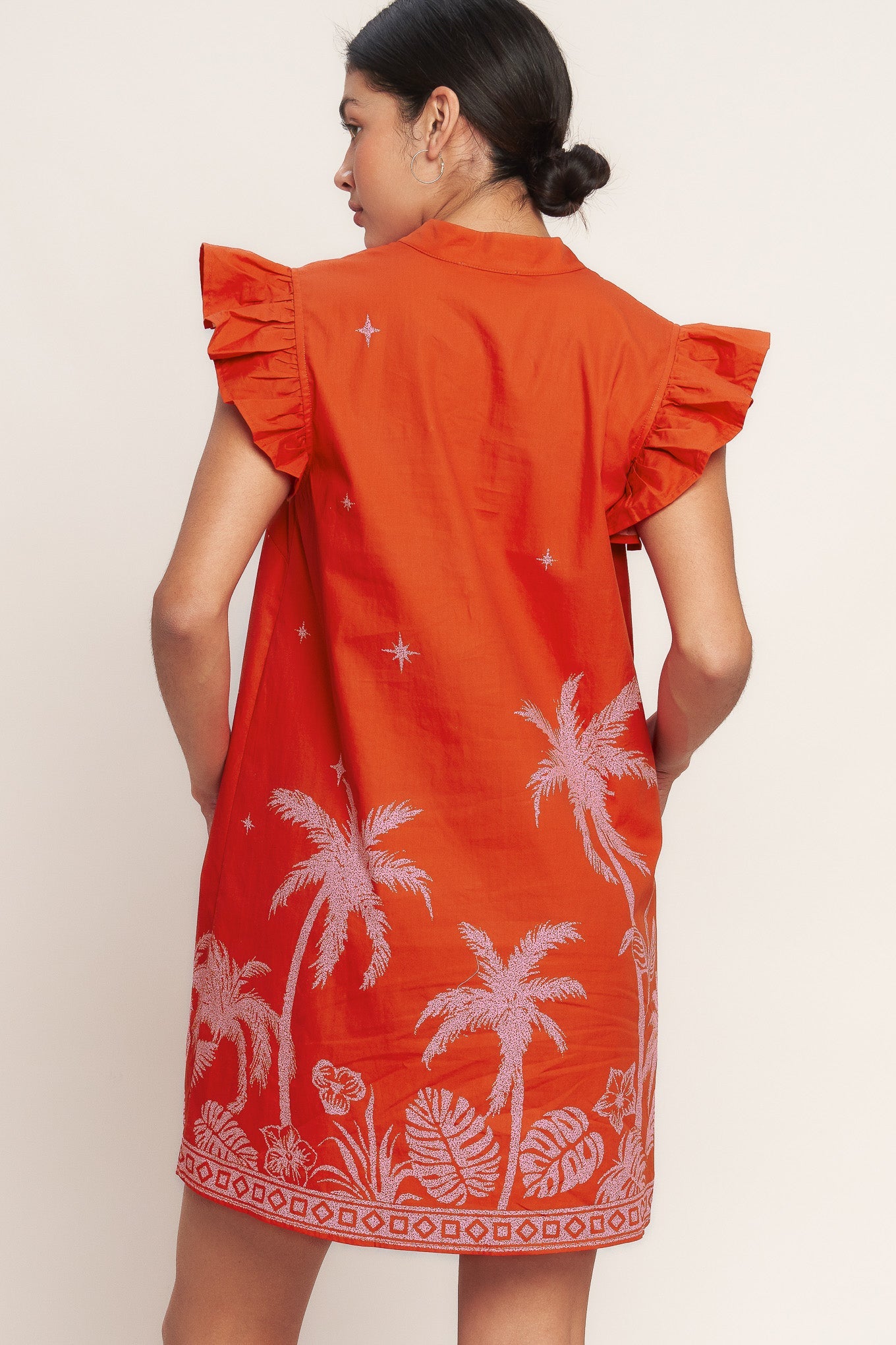 Island State of Mind Woven Mini Dress - Tomato Red