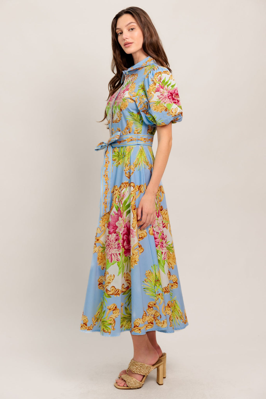 BLUE PALACE WOVEN MIDI DRESS