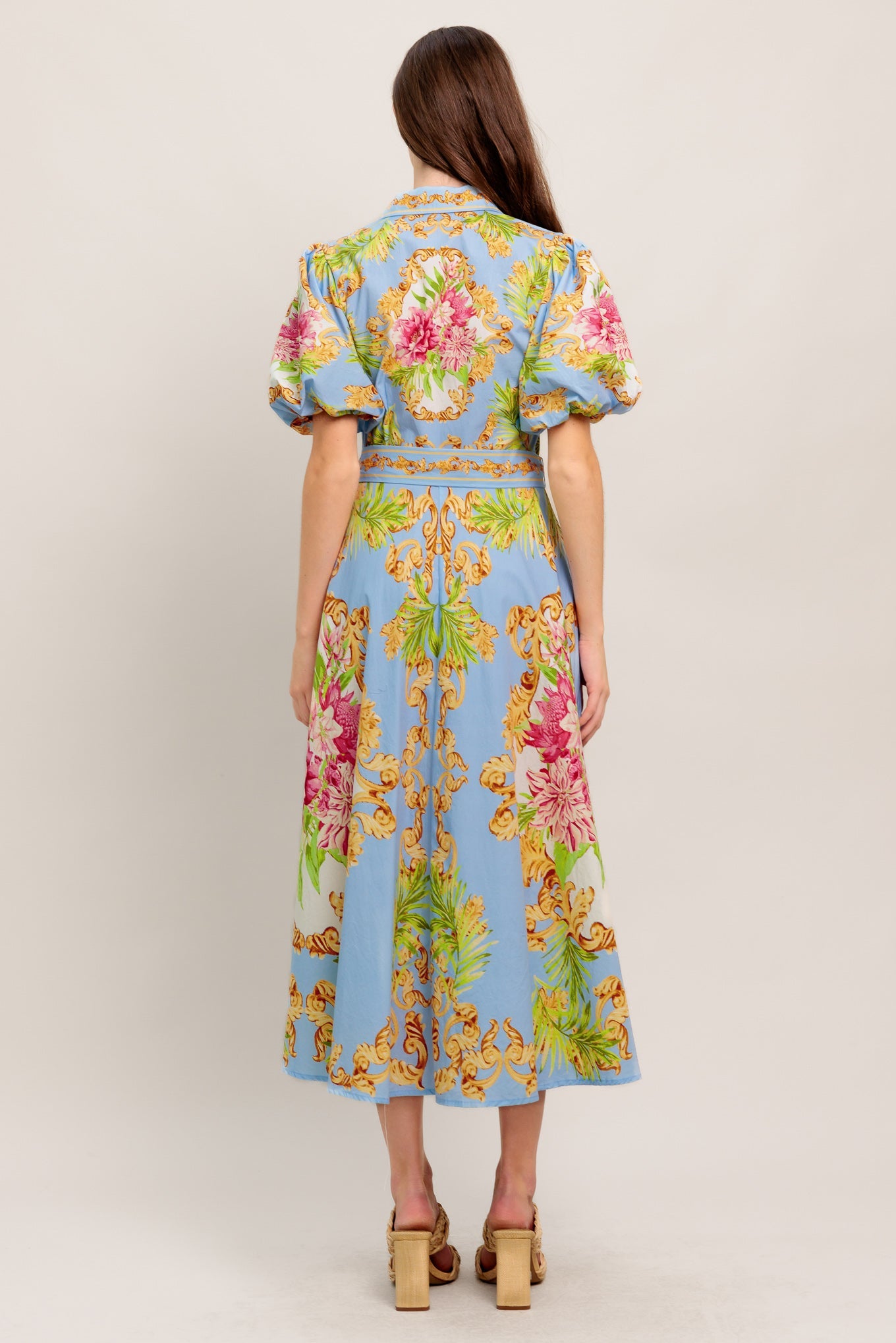 BLUE PALACE WOVEN MIDI DRESS