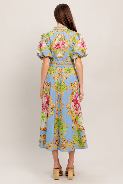 BLUE PALACE WOVEN MIDI DRESS