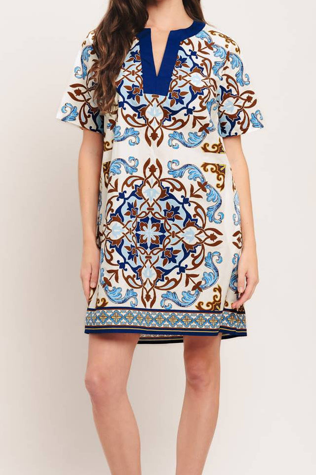 MEDITERRANEAN SOUL WOVEN MINI DRESS
