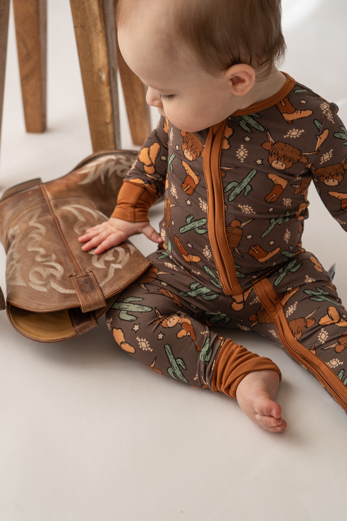 Highland Cow Bamboo Loverall - Premium Convertible Baby Sleeper