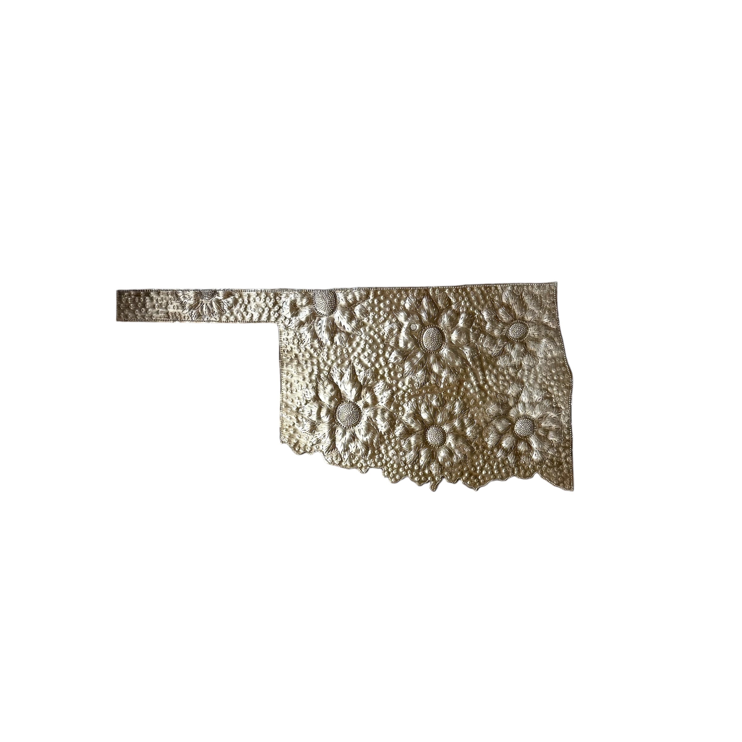 Oklahoma Floral Metal Art - Handcrafted Steel Wall Decor