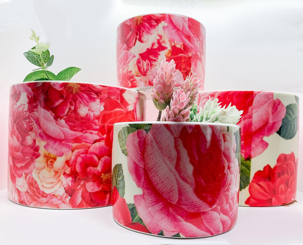 Rose Marie Floral Ceramic Cachepot Vase
