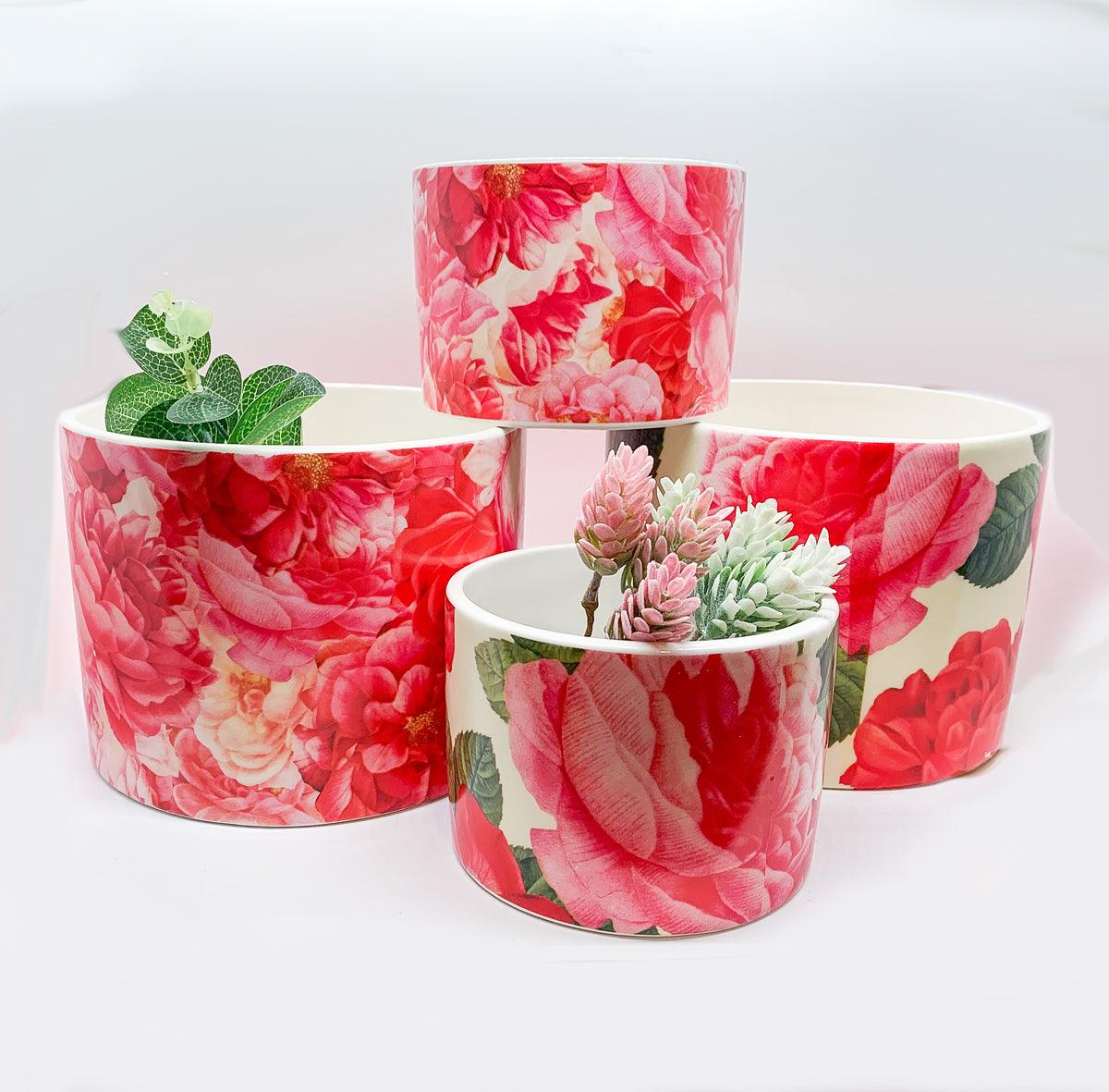 Rose Marie Floral Ceramic Cachepot Vase