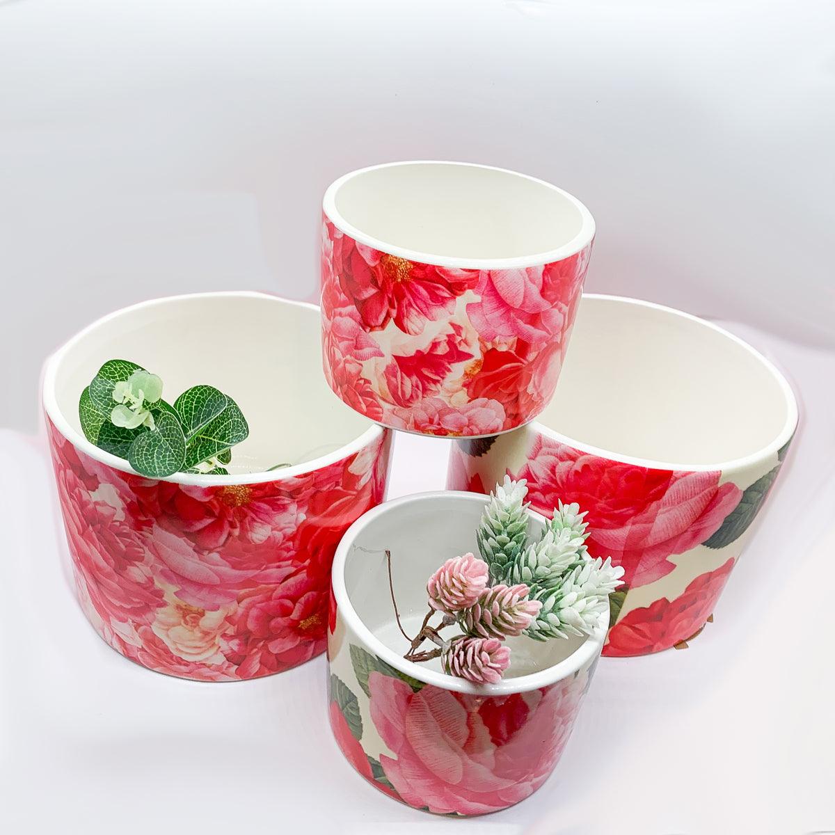 Rose Marie Floral Ceramic Cachepot Vase