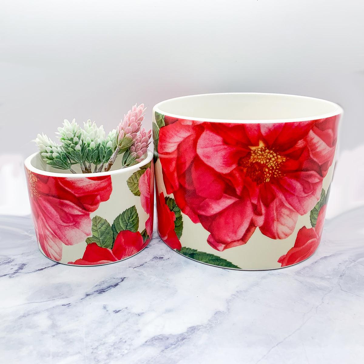 Rose Marie Floral Ceramic Cachepot Vase