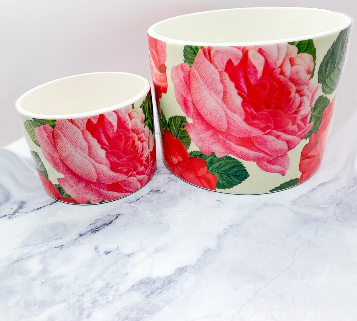 Rose Marie Floral Ceramic Cachepot Vase