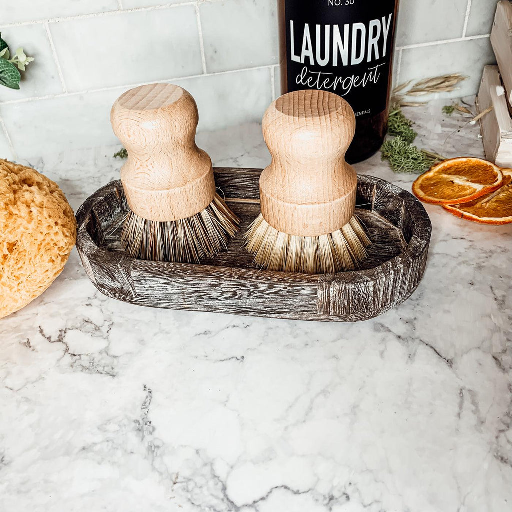Natural Sisal Cleaning Brush - Beech Wood Kitchen Scrubber