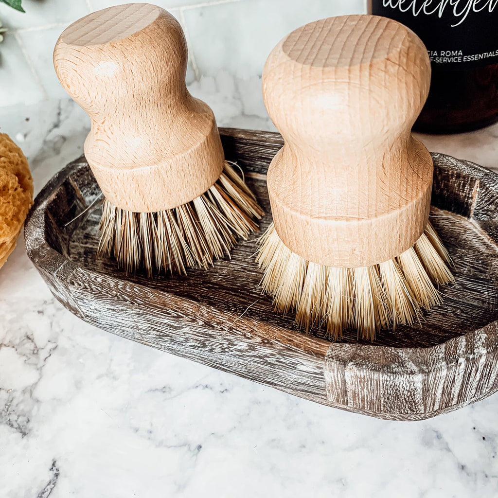 Natural Sisal Cleaning Brush - Beech Wood Kitchen Scrubber