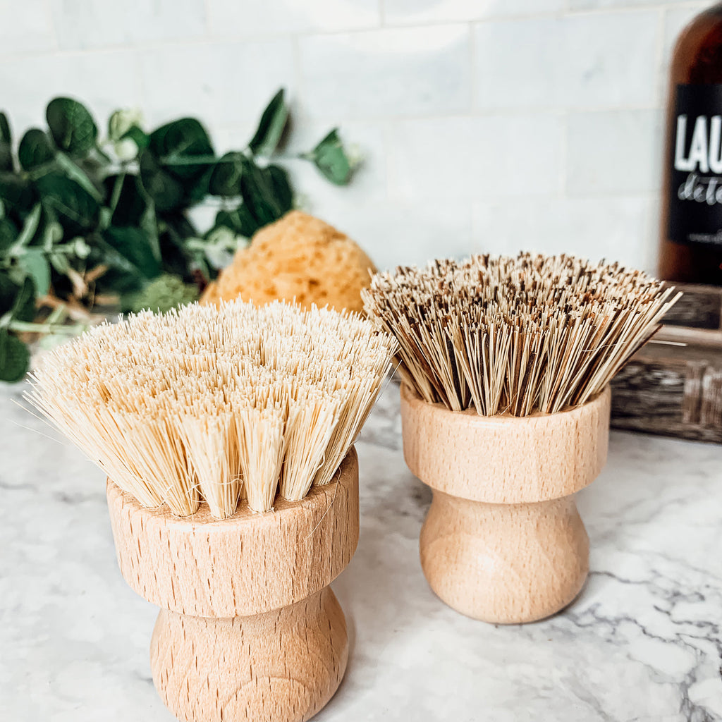 Natural Sisal Cleaning Brush - Beech Wood Kitchen Scrubber
