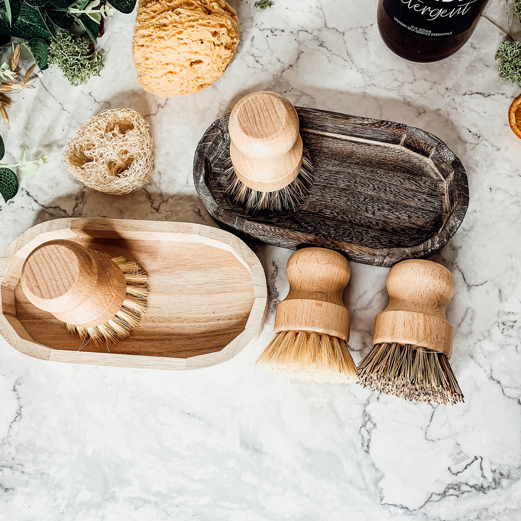 Natural Sisal Cleaning Brush - Beech Wood Kitchen Scrubber