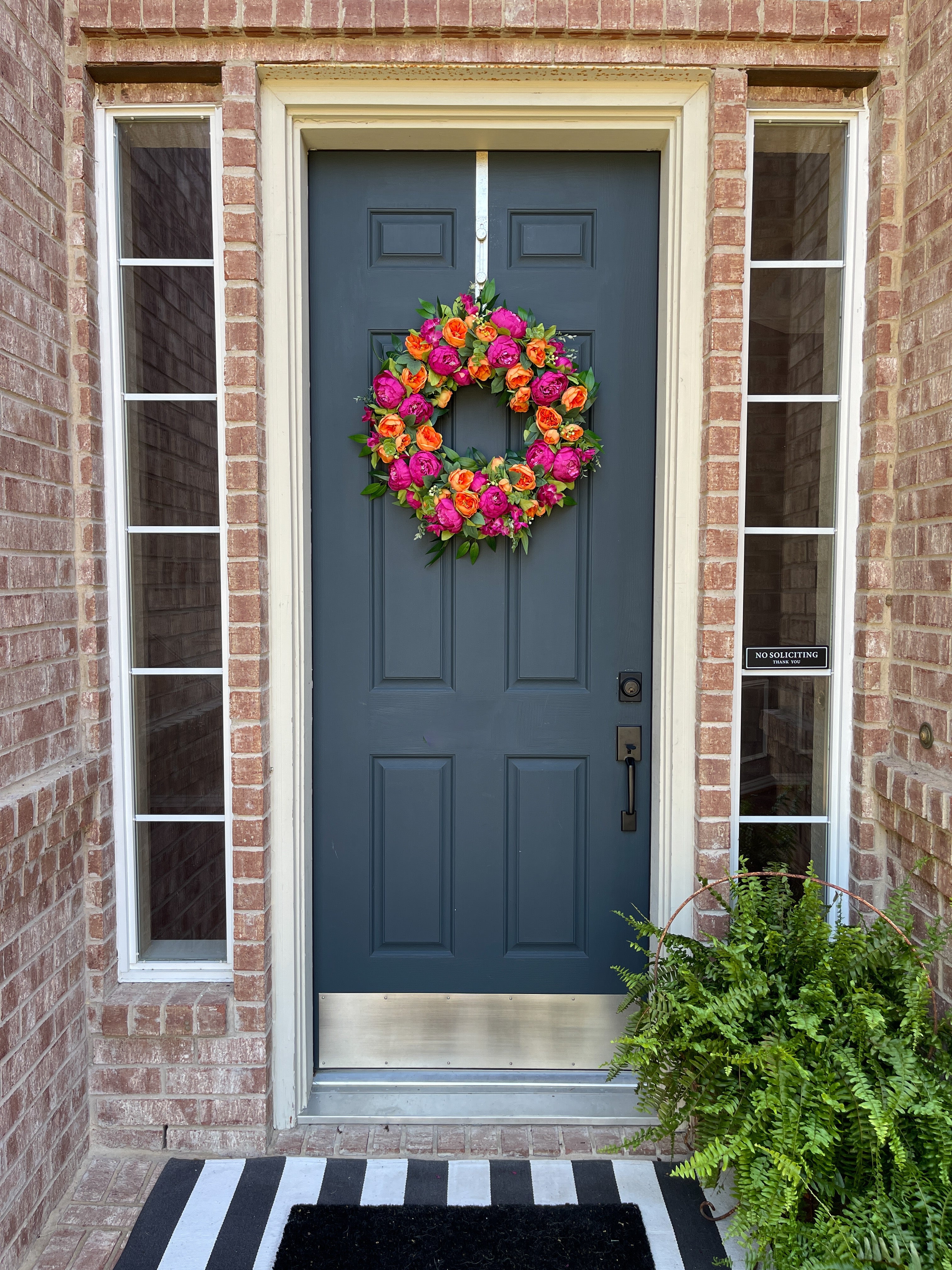 Bright Pink Orange Peony Wreath - Vibrant Grapevine Spring Decor