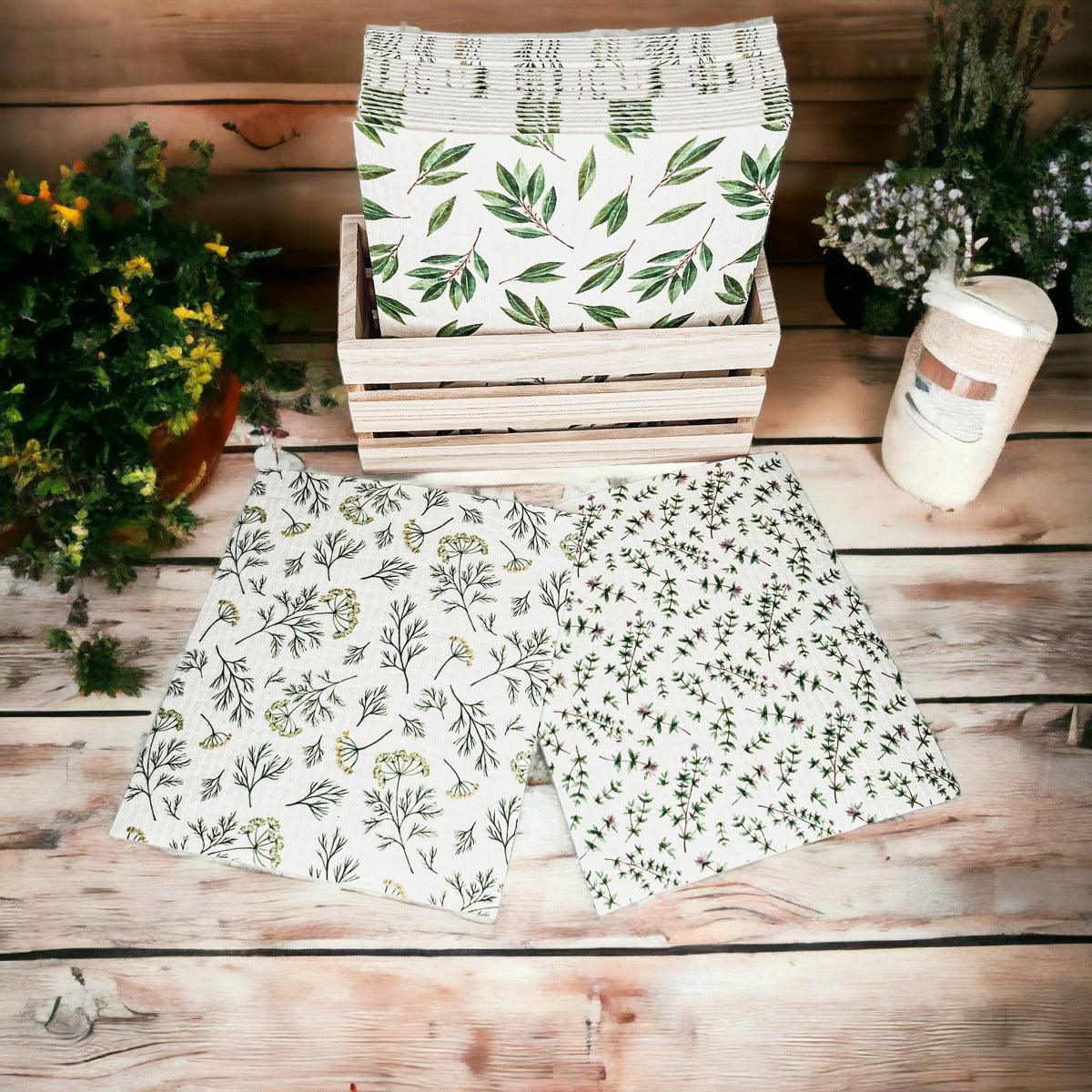 Herb Garden Biodegradable Kitchen Cloth - Eco-Friendly Sponge Alternative