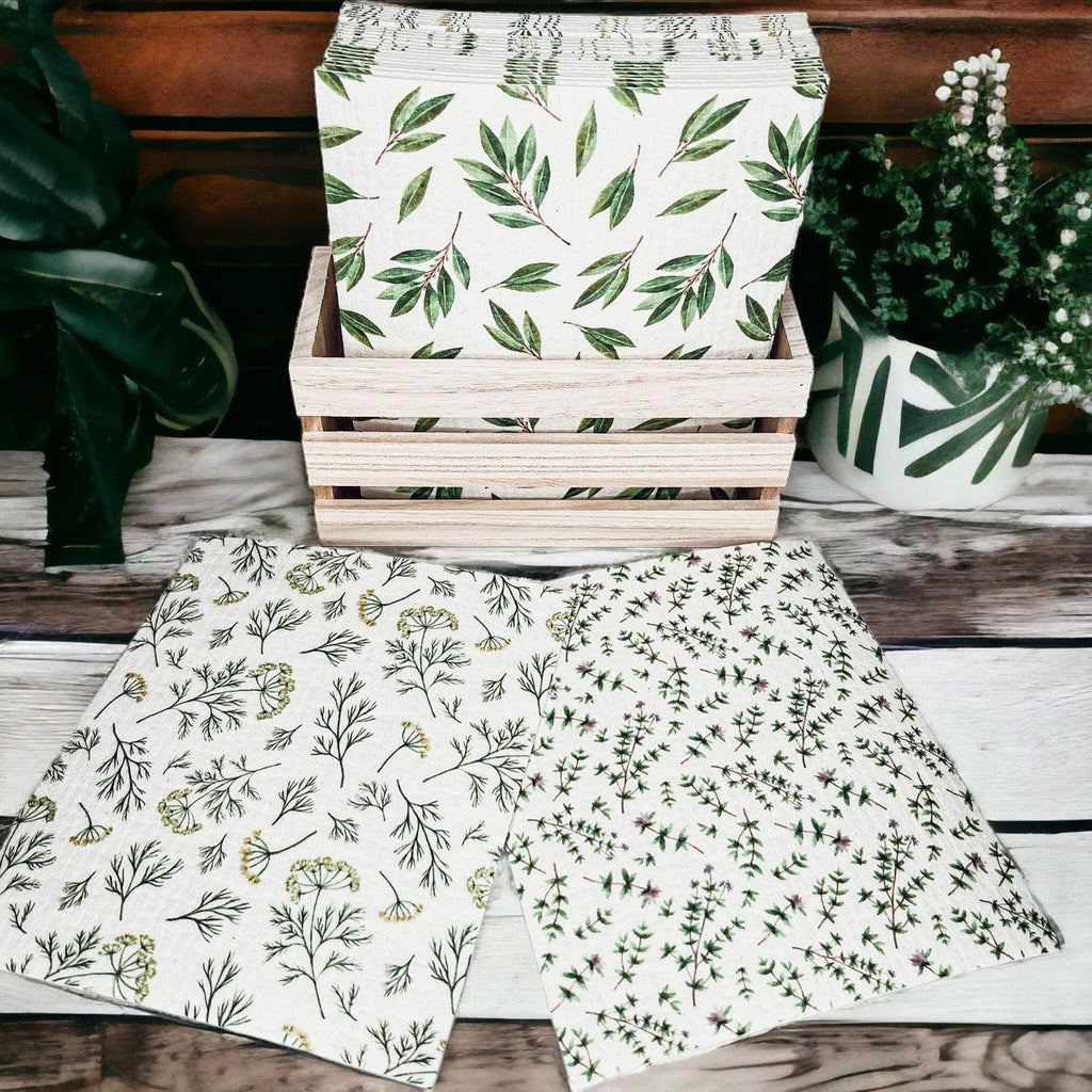 Herb Garden Biodegradable Kitchen Cloth - Eco-Friendly Sponge Alternative