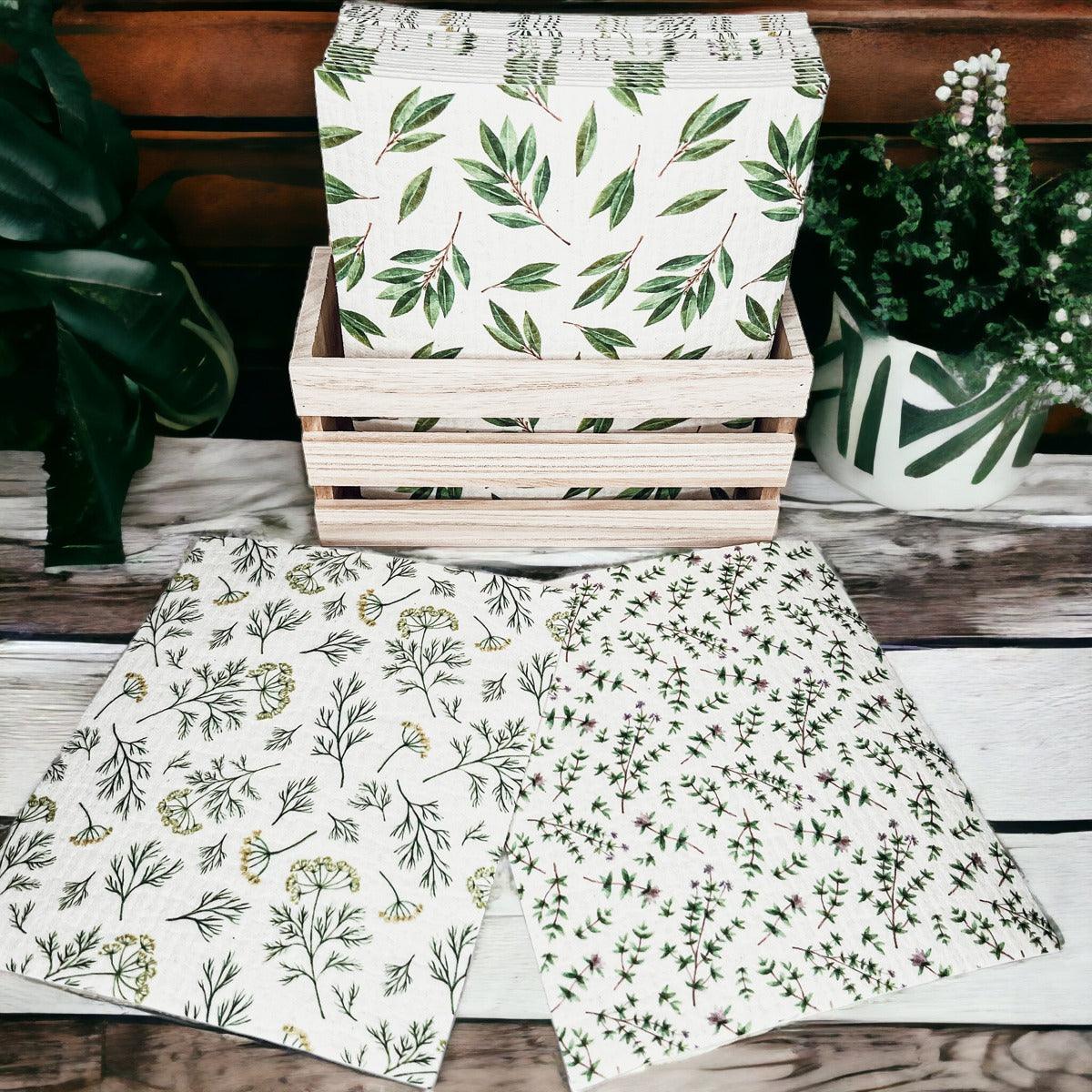 Herb Garden Biodegradable Kitchen Cloth - Eco-Friendly Sponge Alternative