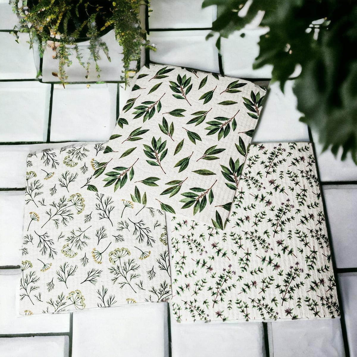 Herb Garden Biodegradable Kitchen Cloth - Eco-Friendly Sponge Alternative