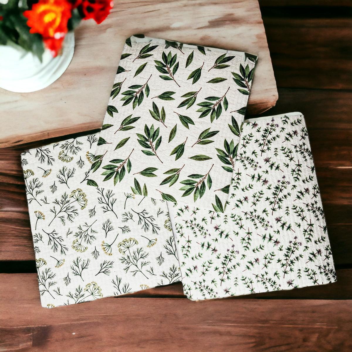 Herb Garden Biodegradable Kitchen Cloth - Eco-Friendly Sponge Alternative