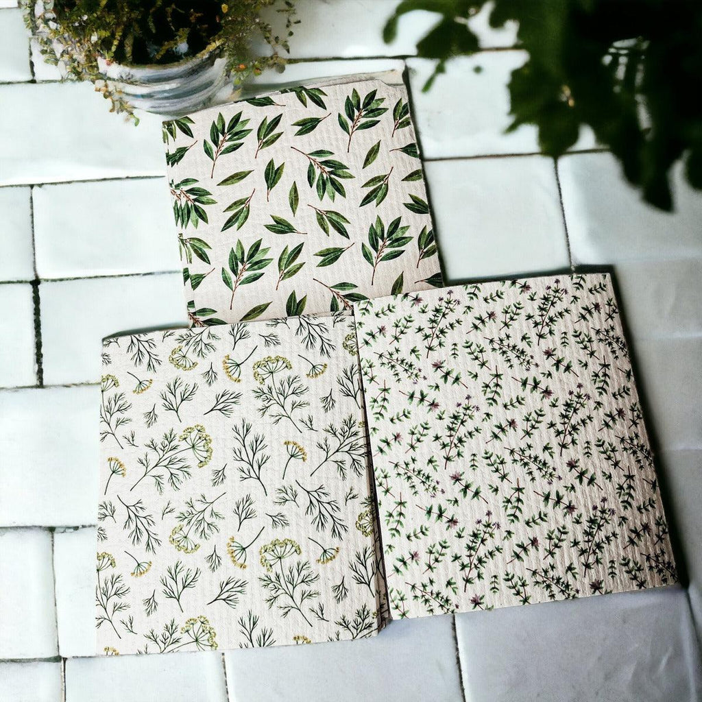 Herb Garden Biodegradable Kitchen Cloth - Eco-Friendly Sponge Alternative