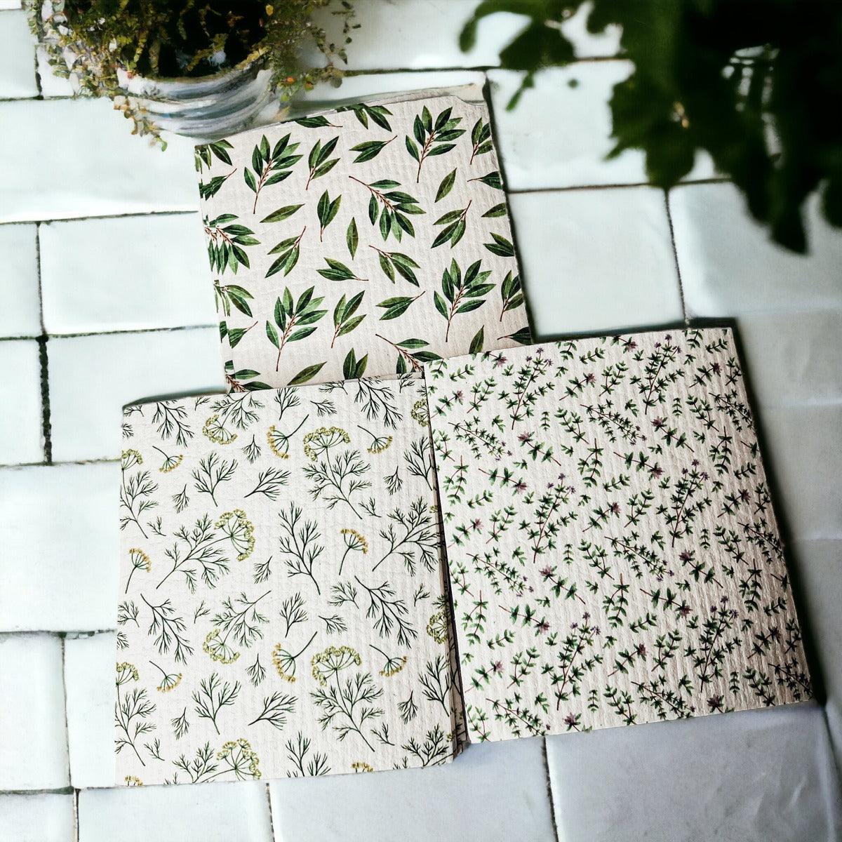 Herb Garden Biodegradable Kitchen Cloth - Eco-Friendly Sponge Alternative