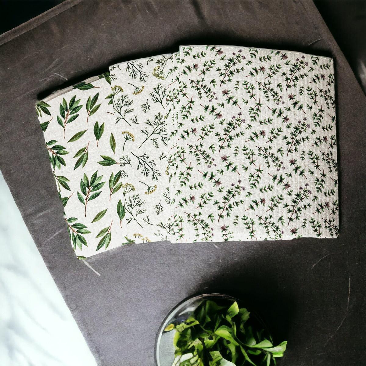 Herb Garden Biodegradable Kitchen Cloth - Eco-Friendly Sponge Alternative