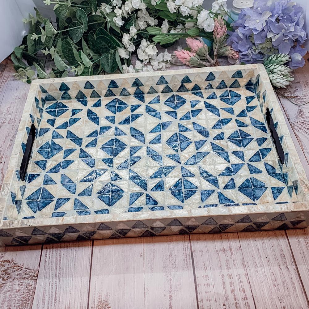 Daphne Geometric Mother of Pearl Serving Tray