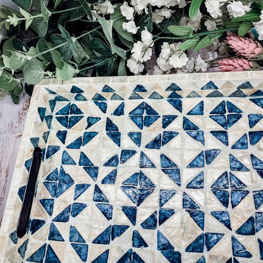 Daphne Geometric Mother of Pearl Serving Tray