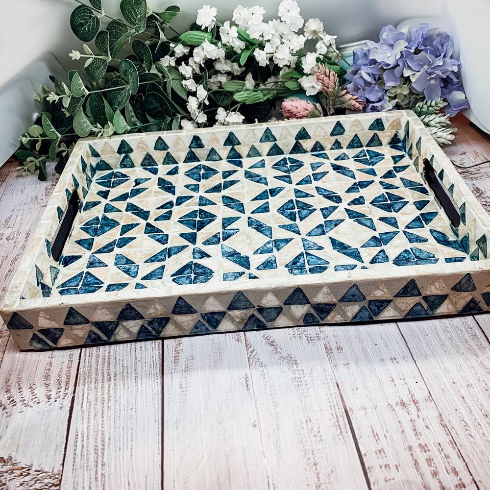 Daphne Geometric Mother of Pearl Serving Tray
