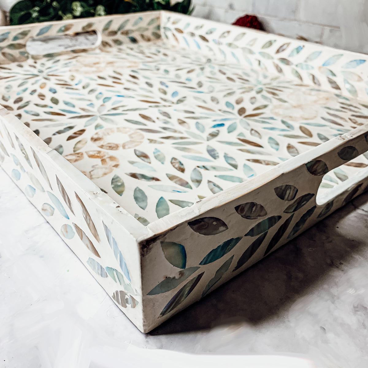 Palawan Flower Mother of Pearl Serving Tray