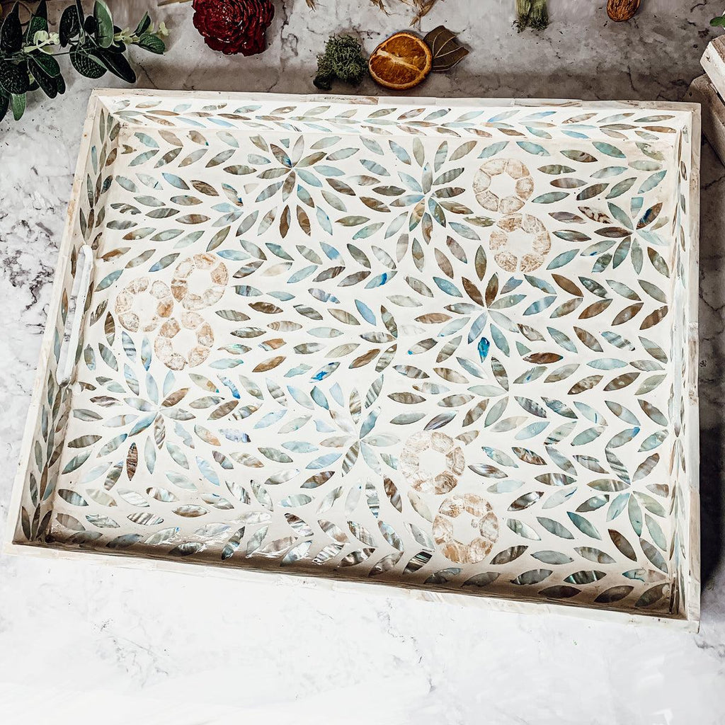 Palawan Flower Mother of Pearl Serving Tray