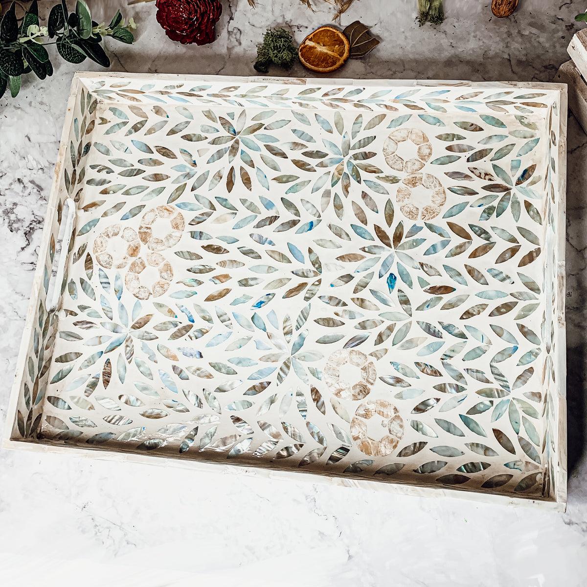 Palawan Flower Mother of Pearl Serving Tray