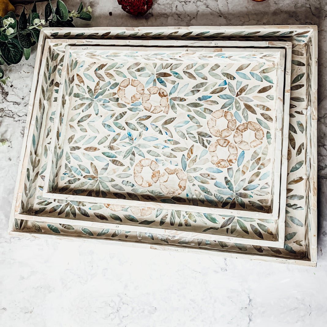 Palawan Flower Mother of Pearl Serving Tray