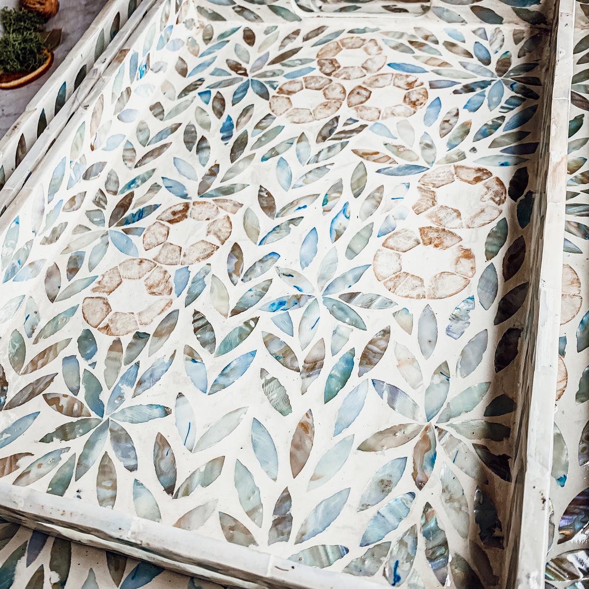 Palawan Flower Mother of Pearl Serving Tray